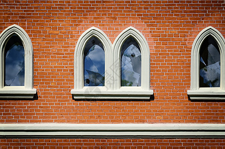 砖砖墙石工碎玻璃红色建筑学古董石头建筑窗户玻璃框架图片