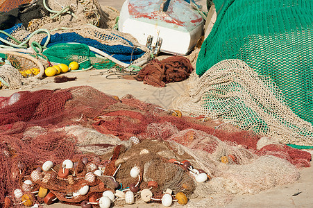 捕捞渔业问题餐具水平画幅钓鱼拖网港口渔网码头图片