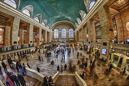 纽约市中央大中心旅游者和购物者商业旗帜人群运动城市游客工作车站火车建筑图片