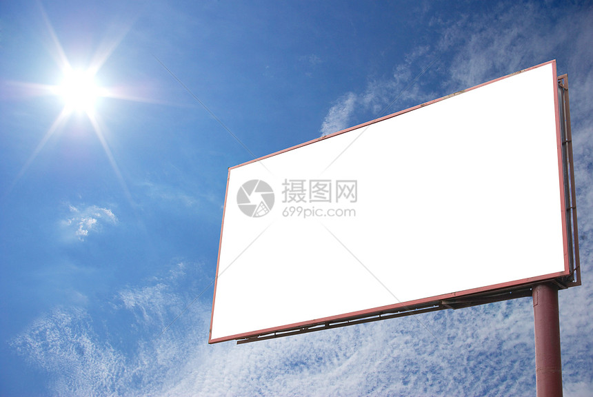 天空上的广告牌路标风俗账单横幅宣传旗帜公告木板营销白色图片