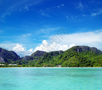 海 海蓝色晴天太阳旅行热带支撑放松冲浪假期海景图片