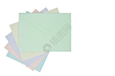 彩色信封作品团体绿色礼物邀请函邮政卡片白色黄色螺旋图片