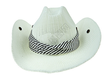 美丽的传统巴拿马帽子 在白种背景上被孤立丝带乐队黑色文化戏服派对白色边缘柳条纪念品图片