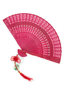 中国风扇 以传统结结隔白背景的中国风扇脆弱性折叠扇子个性木头文化空气呼吸机茶点雕刻图片