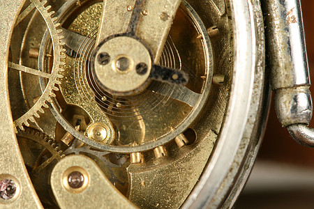 黄金齿金属珠宝部分概念机械齿轮小时宝石技术图片