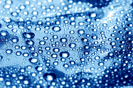蓝水滴飞沫蓝色宏观玻璃天气珠子液体气泡雨水风暴图片