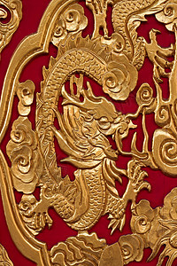 金黄中国龙金属金子文化建筑木头青铜皇帝建筑学装饰品神社图片