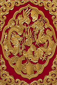 金黄中国龙文化建筑闩锁金子青铜安全黄铜建筑学木头神社图片