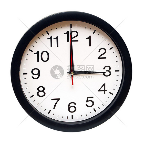 上午三时钟表工作办公室时间手表商业休息数字圆圈黑色图片