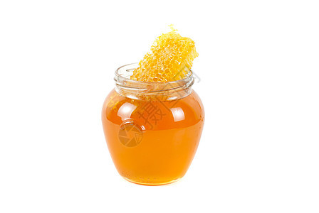 罐有机蜂蜜反射甜点产品液体治愈金子食物玻璃工作室营养图片