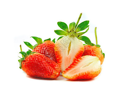 美丽的草莓 在白色背景上被孤立图片