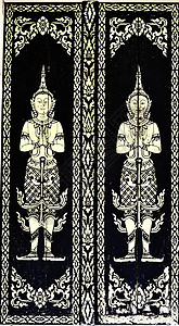 门寺上泰国土著风格的图案手工假期旅行工艺寺庙宗教佛教徒金子艺术古董图片