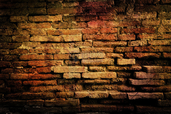 旧砖墙作为背景积木墙壁水泥石墙石头砖块护岸斑点瓦砾建筑学图片