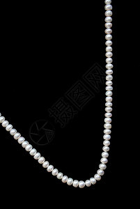 黑丝上的白珍珠手镯项链首饰珠宝黑色奢华宝藏象牙魅力展示图片