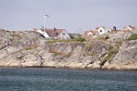 瑞典的Gullholmen船屋钓鱼岛屿房屋田园诗建筑物框架岩石渔村天空图片