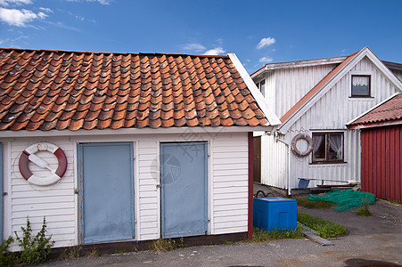 瑞典阿斯托尔小屋岛屿木屋钓鱼船屋牧歌船库建筑蓝色群岛图片