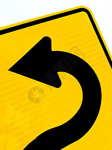 路标上的箭头指向左侧供改善注意力橙子指示牌运输冒险说明街道危险木板警告图片