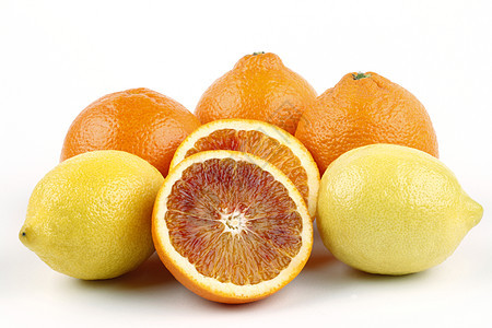 橙和柠檬工作室橙子白色图片