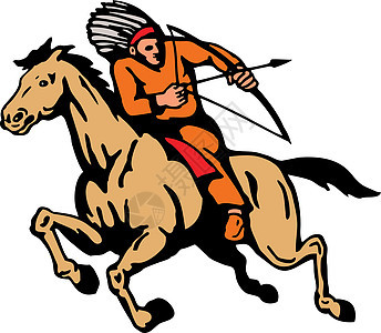 美国印第安骑马骑士 弓箭图片
