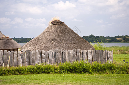 赫德比房屋历史考古学历史性茅草建筑物栅栏村庄道夫屋顶图片
