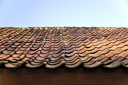屋顶瓷砖红色房顶石头瓦片建筑材料图片
