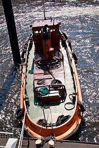 汉堡长艇同盟城市黄色英石仓库港口存储水船贮存图片