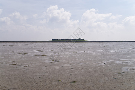 北海珍珠显示器泥滩地平线天空低潮海岸背景