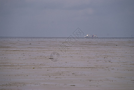 北海珍珠显示器低潮地平线泥滩天空海岸背景