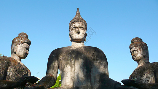 老挝古老的佛教雕塑寺庙地标万象旅游观光艺术旅行雕像文化天空图片