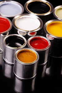 油漆罐白色工作室创造力金属墨水装潢颜料液体刷子房子图片