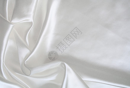 平滑优雅的白色丝绸曲线布料织物海浪材料纺织品投标银色涟漪婚礼图片