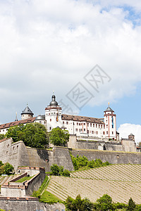 德国巴伐利亚Wurzburg城堡世界遗产历史性据点壁垒城市位置外观历史景点图片
