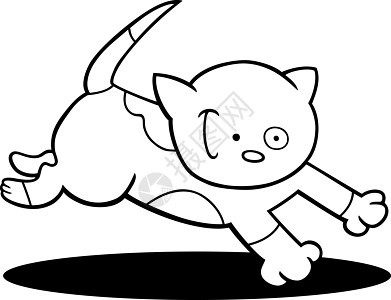 正在运行用于彩色的斑斑小猫胡须插图白色婴儿跑步动物漫画尾巴卡通片鼠标图片