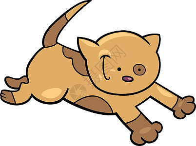 正在运行的发现小猫插图猫科鼠标尾巴漫画跑步胡须动物卡通片宠物图片