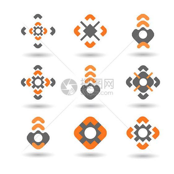 设计要素星星橙子插图徽章灰色漩涡绘画曲线黑色海浪图片