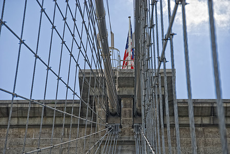 布鲁克林桥建筑天际地标场景电缆金属城市商业运输绳索景观图片