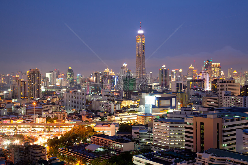 曼谷空中天线市中心阳台风景天空基础设施世界建造交通天际技术图片