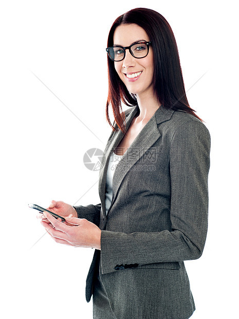 具有自信的商务人士信息传递冒充女士企业家雇主姿势老板女性职业裁剪金融图片