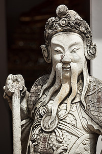泰国石石雕像雕塑寺庙石雕守护者佛教徒监护人图片