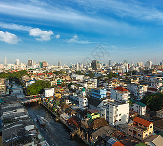 曼谷日光天际建筑景观鸟瞰图日落市中心天空城市摩天大楼图片