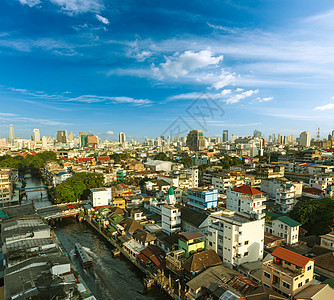 曼谷建筑日落天际市中心日光鸟瞰图天空摩天大楼城市景观图片