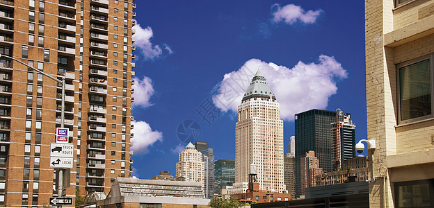 纽约市的街道正方形时间镜片旅行城市公共汽车摩天大楼出租车旅游商业图片