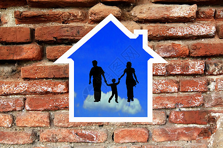 家庭之上的图标房屋房子棕榈孩子母亲叶子夫妻财产男人住宅木头图片