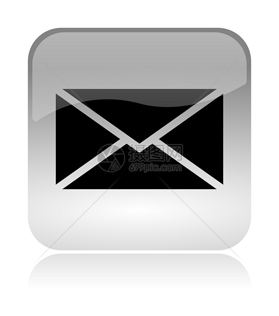 电子邮件信封网络界面图标软垫电话按钮反射白色手机玻璃状网站互联网菜单图片