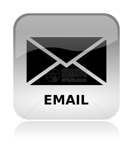 电子邮件信封网络界面图标玻璃状白色网站电话邮件手机插图按钮软垫反射图片