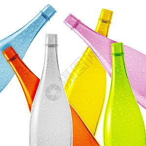 彩色玻璃瓶瓶装透明度花瓶团体想像力构思创造力玻璃饮料绘画图片