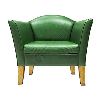 昂贵的绿色皮革手椅图片