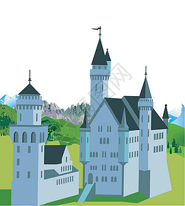 纽施旺斯坦城堡骑士堡垒山脉观光历史高山公主仙女魔法国王图片