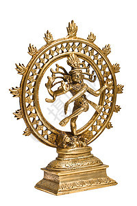 舞蹈领主神像     孤立无援上帝雕像塑像宗教金属黄铜青铜白色神话纪念品背景图片