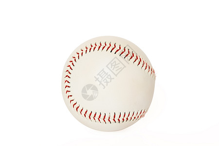 在白背景中分离的基球运动白色圆形休闲皮革接缝快球红色垒球沥青背景图片